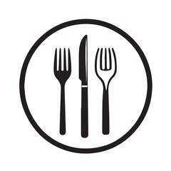 fork spoon and knife icon
