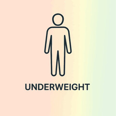 Underweight BMI icon on soft gradient — minimal health vector for assessment and nutrition education