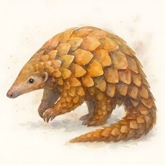 Obraz premium 천산갑, 수채화, jpeg (Pangolin, water colour, jpeg)