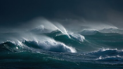 Stormy ocean waves