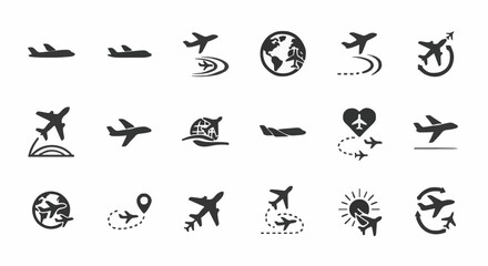 Collection of airplane icons