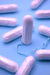Tampons on a plain background. Hygiene product.