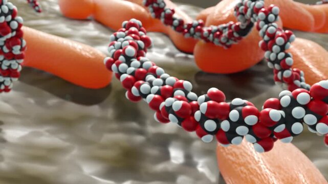 A 3d rendering of Komagataeibacter hansenii , a type of acetic acid bacteria . These bacteria have ability to produce bacterial cellulose for&nbsp;biopolymer