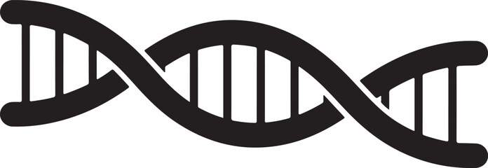 Flat silhouette icon of a double helix dna strand