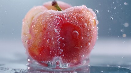Water splashing on apple