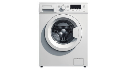 Isolated appliance shows a home laundry washing machine in the domestic setting for cleaning