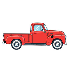 Vintage Red Pickup Truck with Rustic Details