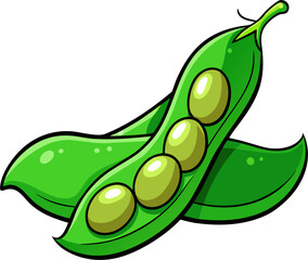 Edamame Vector Illustration | Fresh Soybean Pod Vegetable Graphic Design