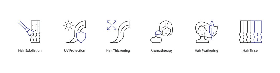 Specialized Hair Care and Protection Icons