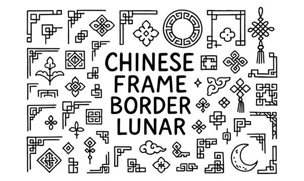 Traditional chinese frames and borders - lunar design collection