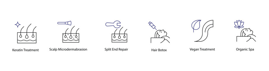 Scalp and Hair Health Treatment Icons