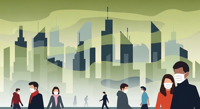 Polluted City Scene.