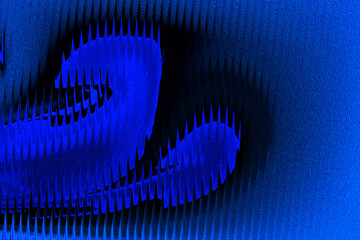 Abstract blue fluid dynamics simulation visualization