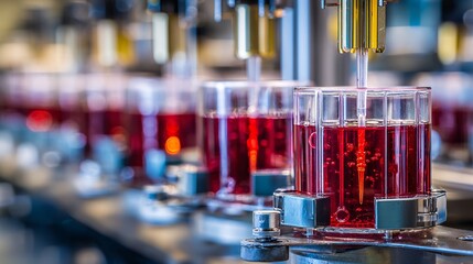 Industrial Precision with Automated Red Liquid Filling Process