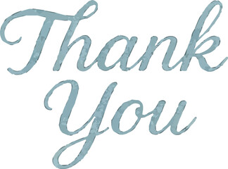 Watercolor vector illustration of a "thank you" sign