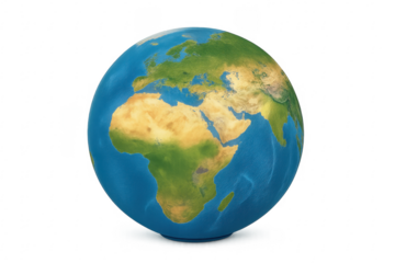 Earth globe showing europe africa asia transparent background