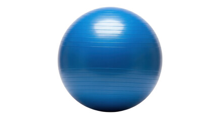 Blue exercise ball for fitness training isolated PNG with Transparent Background