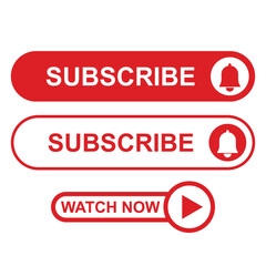 Subscribe and Watch Now Buttons Set