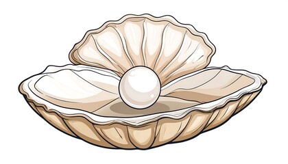 Pearl nestled in an open seashell
