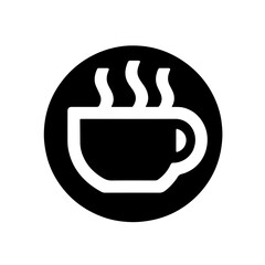 Flat coffee cup icon, clean modern vector
