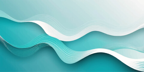 An abstract blue wave background features a dynamic vector design of curved lines and light for a modern web template or business banner