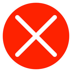 Obraz premium Red X Mark Icon | Error, Cancel, Delete, Stop Symbol Vector