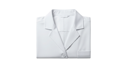 Folded white lab coat for medical professionals isolated PNG with Transparent Background