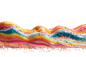 Melted Candy Horizon – Colorful Abstract Landscape Isolated on Transparent Background