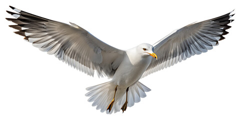 Obraz premium Seagull PNG – Realistic Flying Seaside Bird on Transparent Background