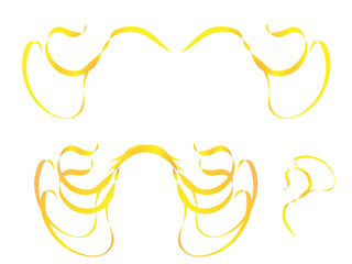 Golden Swirl Decorative Abstract Ornament Design