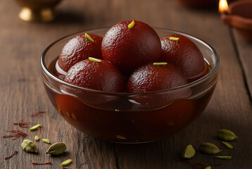 Rich flavorful gulab jamun bowl dessert perfect for Diwali feast
