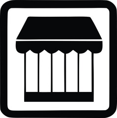 Iconic storefront symbol for retail business shop commerce and establishment representation