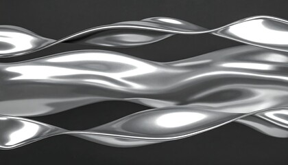 Abstract silver drapery folds on dark background