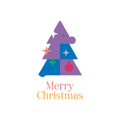 create a vector style simple  merry christmas white background

