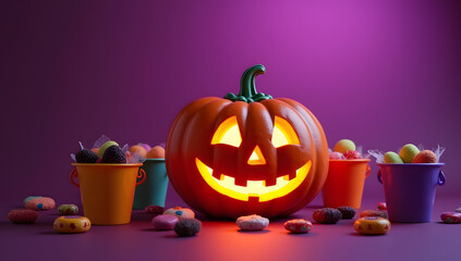 Halloween 3D  background with product display space  