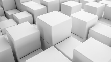 Obraz premium White 3D Cubes For Design Mockup | Realistic Product Design