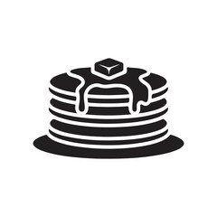 Flat Vector Pancake Stack Icon with Syrup and Butter Illustration