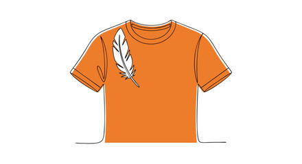 Obraz na płótnie Canvas A minimalist single line art illustration for the national day for truth and reconciliation with an orange shirt and feather vector design