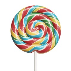 Colorful lollipop with a spiral design isolated on white background