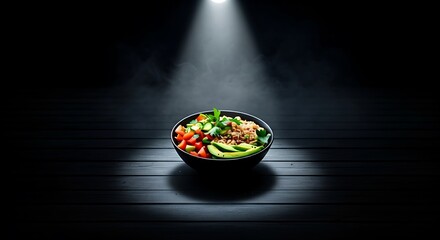 Healthy Grain Bowl with Avocado, Tomatoes, and Cucumber