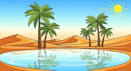 Obraz premium Desert Oasis Landscape. (12)
