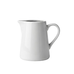White Ceramic Milk Pitcher Still Life Mockup Coffee Creamer Liquid Vessel Photo Minimalist on transparent background