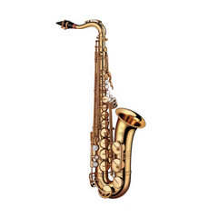 Naklejka premium golden saxophone isolated on transparent background PNG