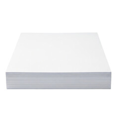 Crisp white paper stack on isolated background Clean sheets for printing writing drawing on transparent background