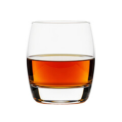 Whiskey Glass Elegance Golden Amber Liquor in Crystal Tumbler Spirits Bar Drink Alcohol on Transparent Background Still