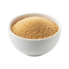White Bowl Full of Brown Sugar Granules Baking Ingredient Sweetener Food Photography Cooking on transparent background
