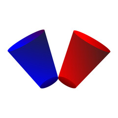 red and blue cup