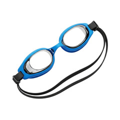 Blue swim goggles eyewear equipment swimming accessory for fitness water sports protection on transparent background