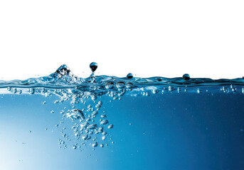Water splash and bubbles isolated on transparent background