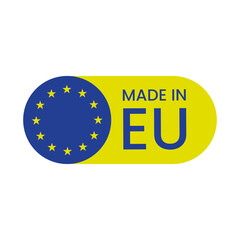 Rounded Yellow Border Made in EU Circle Badge